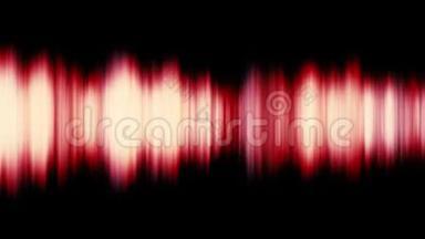 红色声波和音频均衡器效果背景.. 黑色背景上的红色声波噪声。